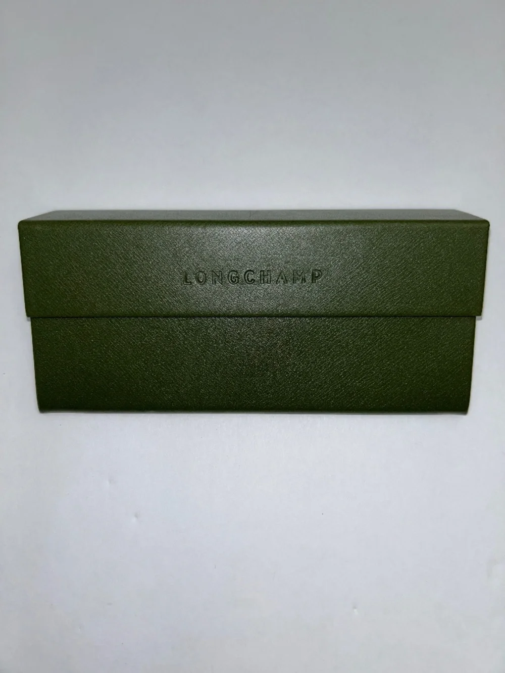 Longchamp Magnetic Trifold Eyewear Case in Dark Olive Green